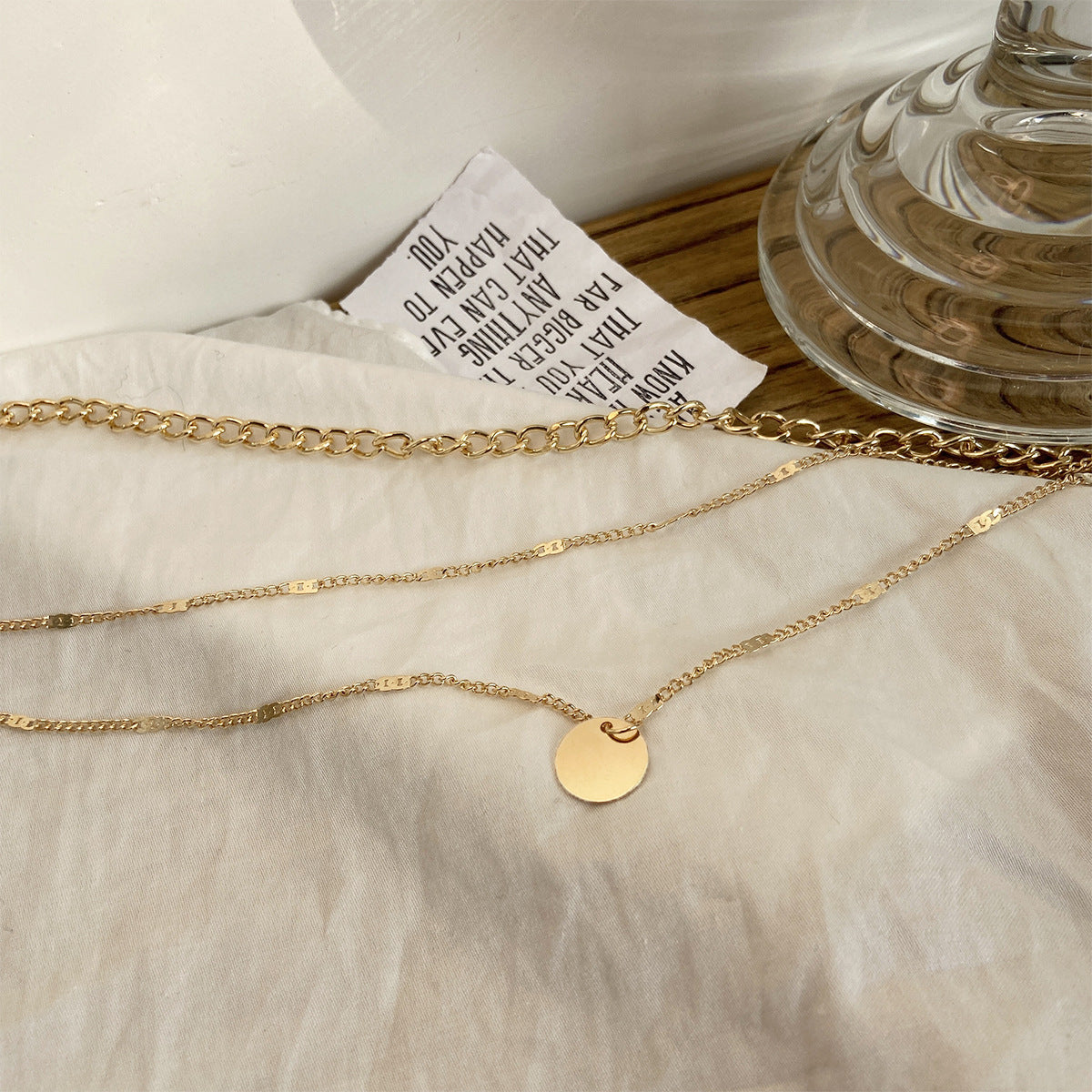 Women's Multilayer Necklace Ins Fashion Disc Pendant Clavicle