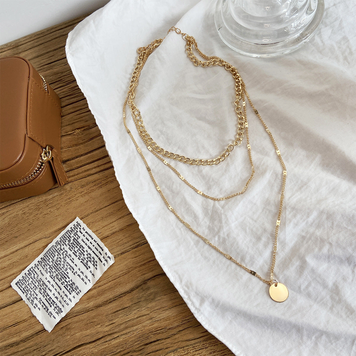 Women's Multilayer Necklace Ins Fashion Disc Pendant Clavicle