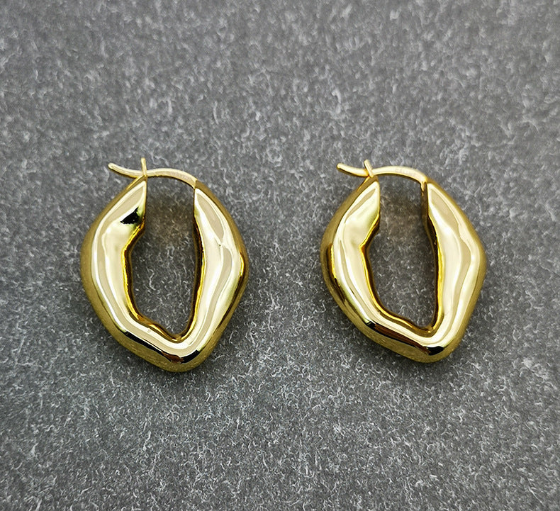 New Style Brass Plating 18K Gold Shaped Earrings