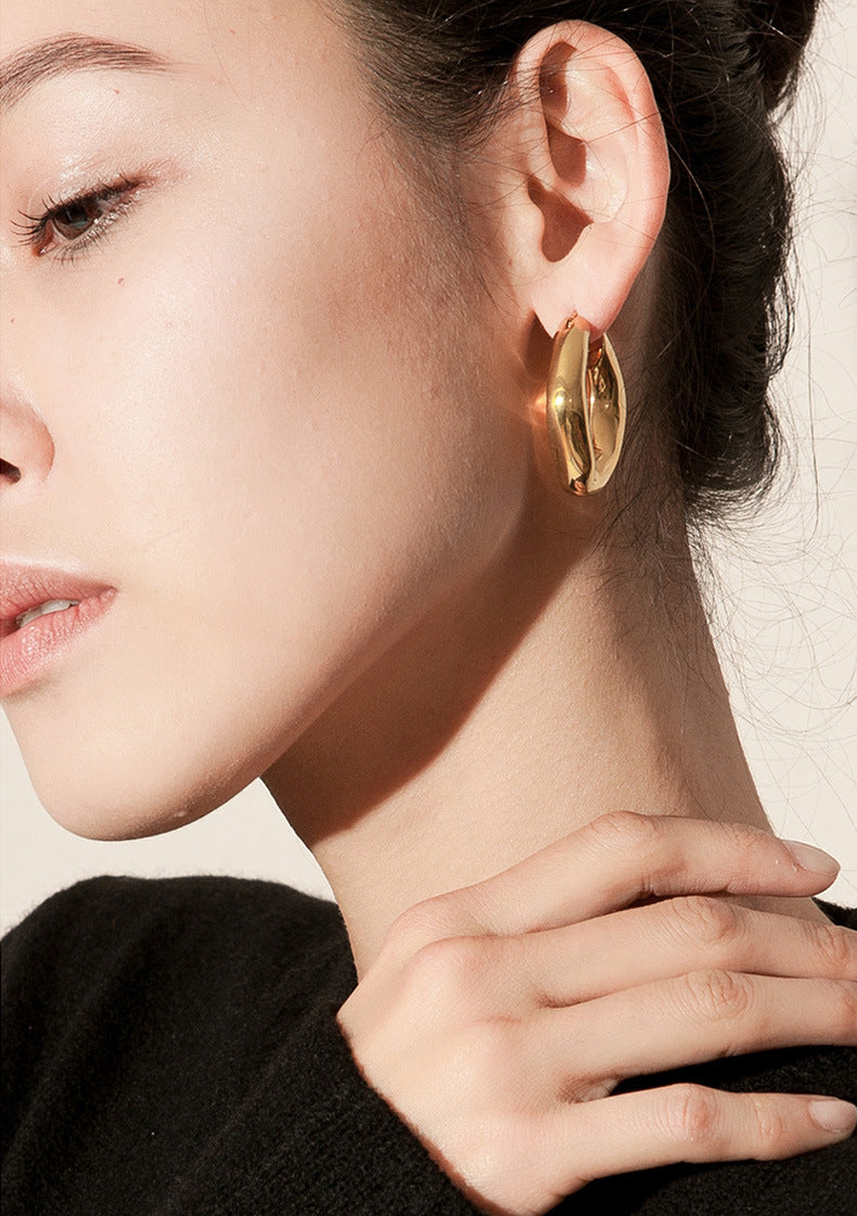 New Style Brass Plating 18K Gold Shaped Earrings