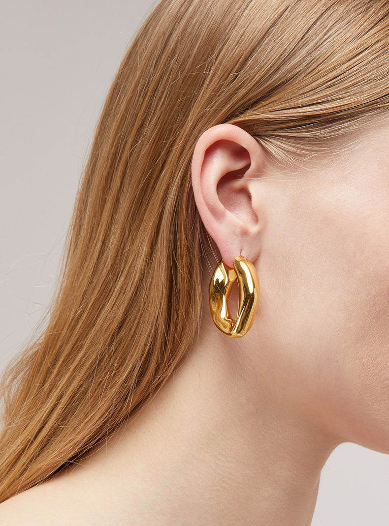 New Style Brass Plating 18K Gold Shaped Earrings