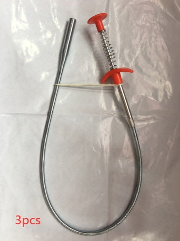 60CM 下水道浚渫機 スプリングパイプ浚渫ツール 家庭用ヘアクリーナー 排水管詰まり除去剤 クリーニングツール 家庭用 キッチンシンク キッチン用品