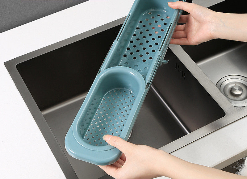 Telescopic Sink Rack Soap Sponge Holder Kitchen Sink Organizer