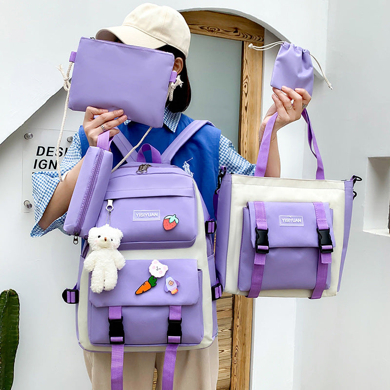 Canvas Women Korean Harajuku 6 Backpack Set Offer