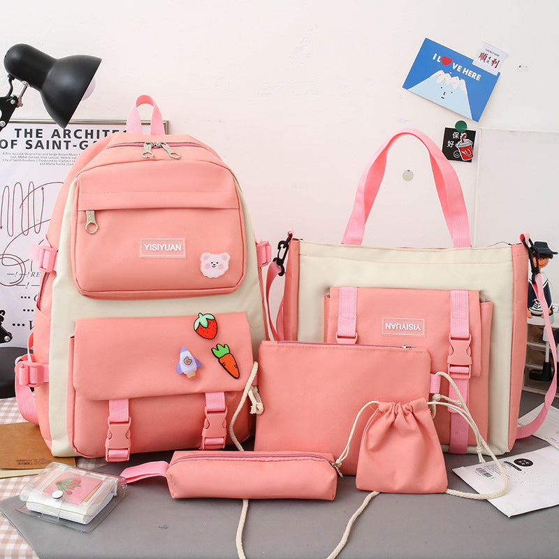 Canvas Women Korean Harajuku 6 Backpack Set Offer