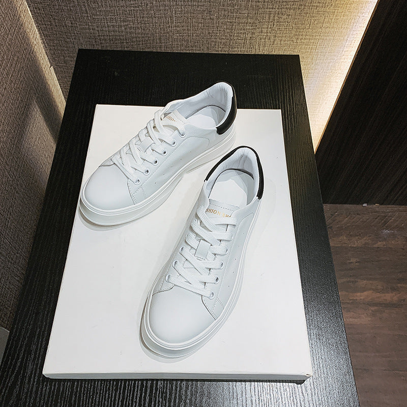 Genuine-Leather White Sneakers for Women