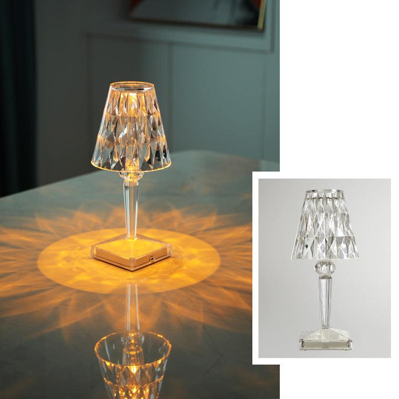 Rechargeable Portable Bedroom Bedside Wireless Crystal Diamond Table Lamp