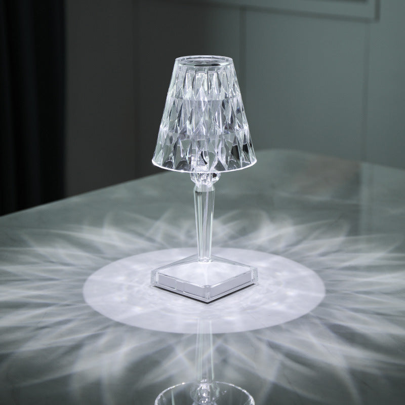 Rechargeable Portable Bedroom Bedside Wireless Crystal Diamond Table Lamp