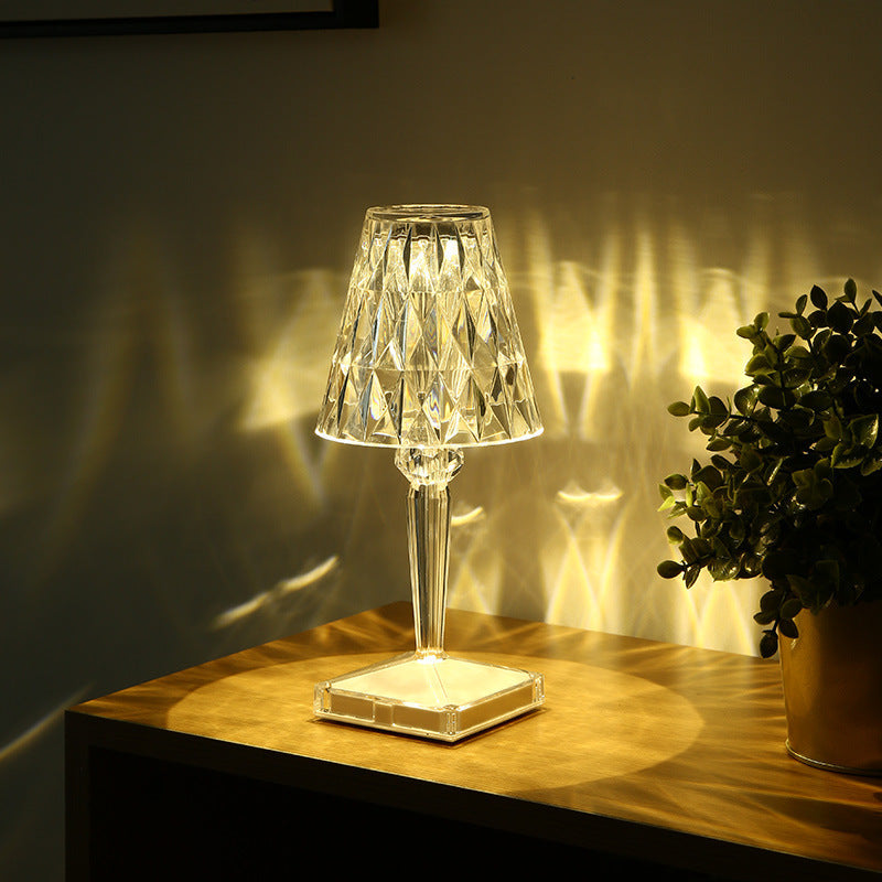 Rechargeable Portable Bedroom Bedside Wireless Crystal Diamond Table Lamp