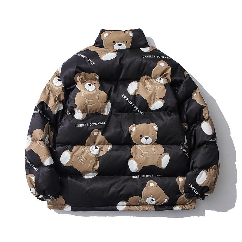 Cute Bear Print Winter thick Warm Cotton-padded Puffer Jacket