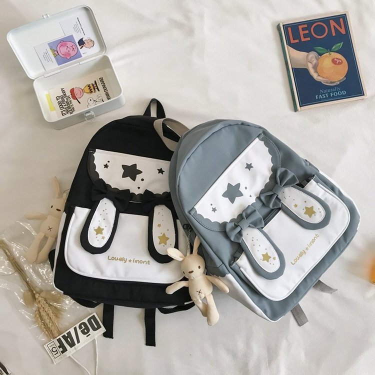 Cute Bunny Ears Bowknot Backpack