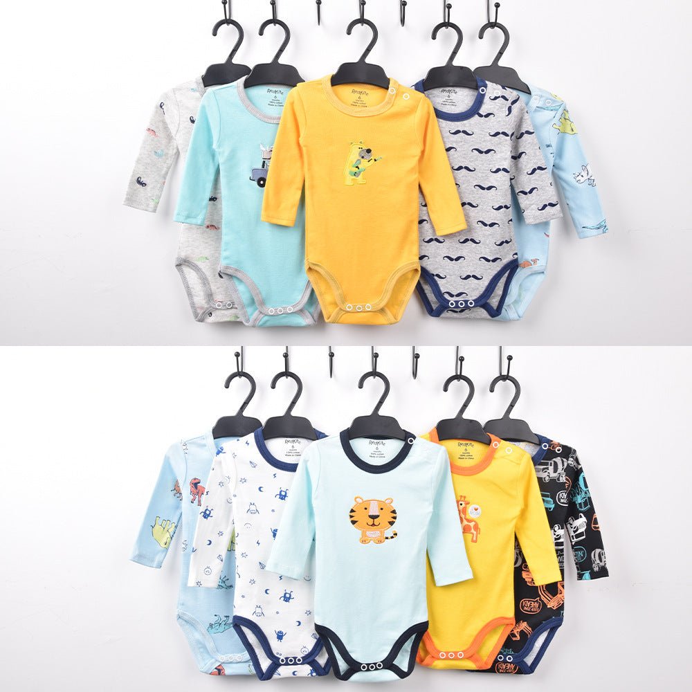 Redkite Class A Baby One-piece 5-piece Pack Cute Long Sleeve Romper