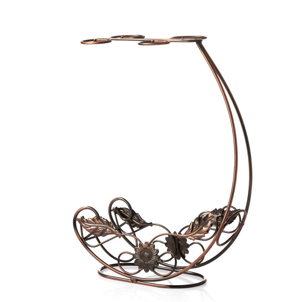 Copper Wine Rack Hanging Wine Glass Holder Bar Stand