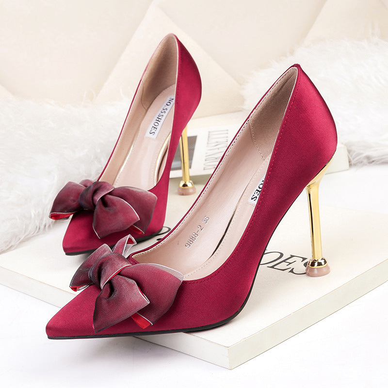 High Heels Stiletto Bow Shoes