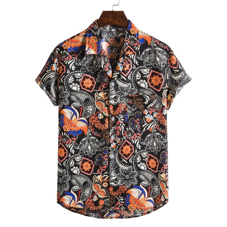 Men Short sleeved beach shirts