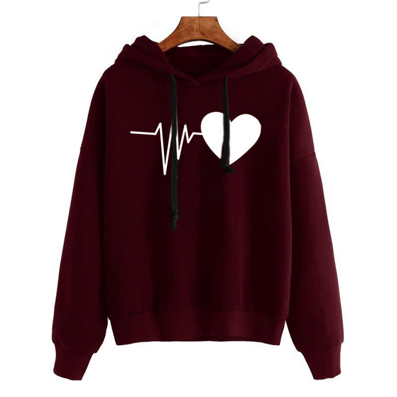 Heart Print Streetwear Hoodie
