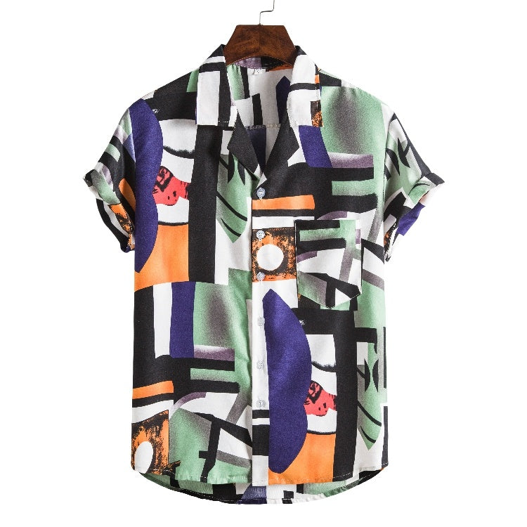 Men Short sleeved beach shirts