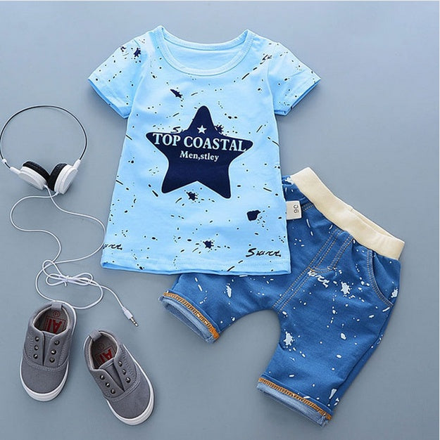 summer baby boys 2 Piece outfits sports