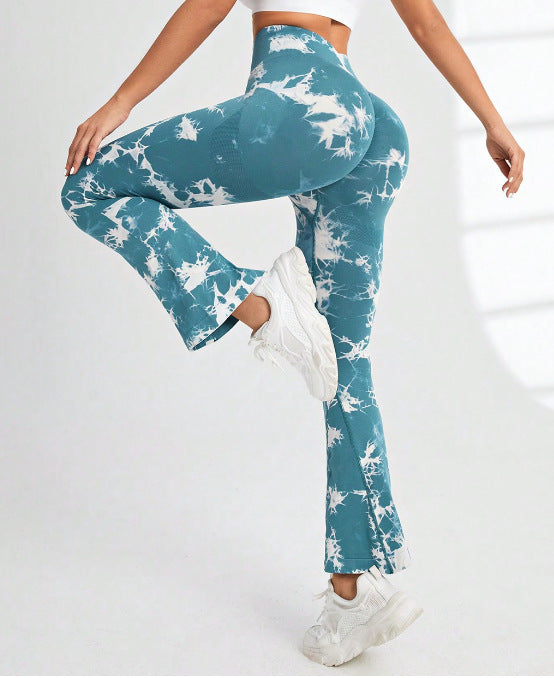 Modische Yoga-Schlaghose mit Batikmuster