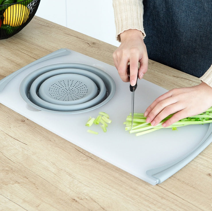 Multi-Functional 3 in 1 Chopping Board Detachable Folding Drain Basket Sink Cutting Board