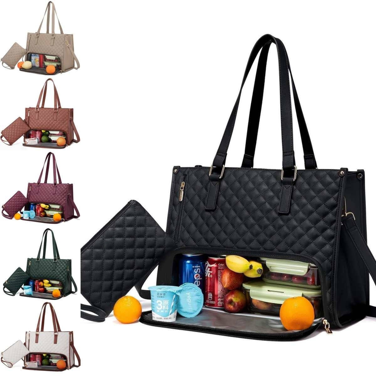 Women's Thermal Insulation Lunch Box Leak-proof Crossbody Bag with FREE PURSE