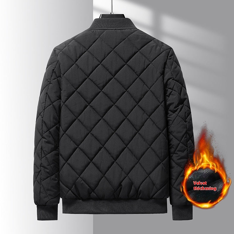 Modische Baumwolljacke mit rhombischem Nähdesign