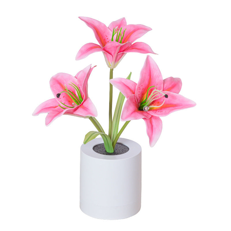 Rechargeable Led Lily Flower Pot Lamp
