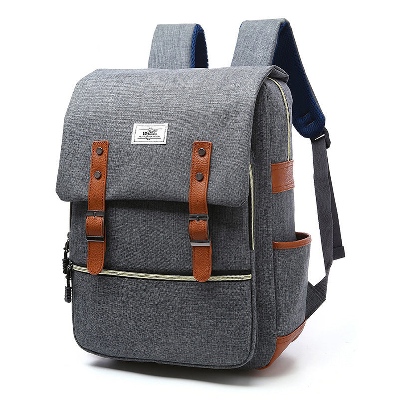 Vintage men women canvas backpack laptop backpack with USB charging fashion travel