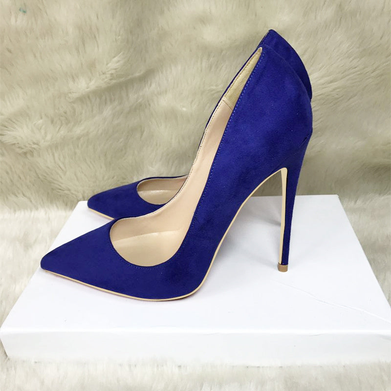 Suede stiletto heels inside Sheep Skin