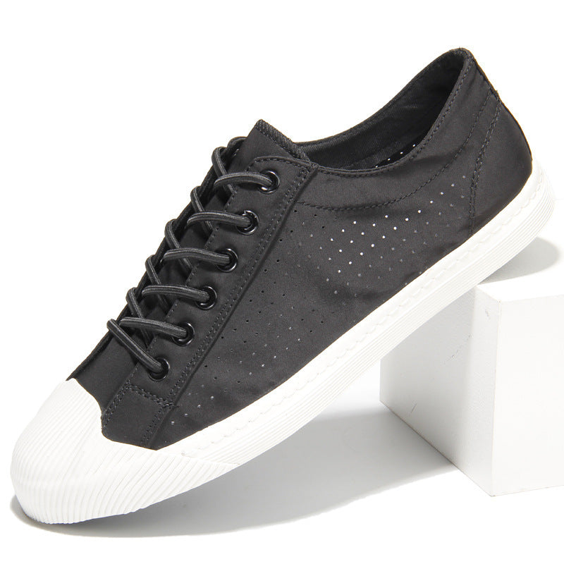 New Men Breathable Canvas Shoes Soft Comfortable Low-top Board