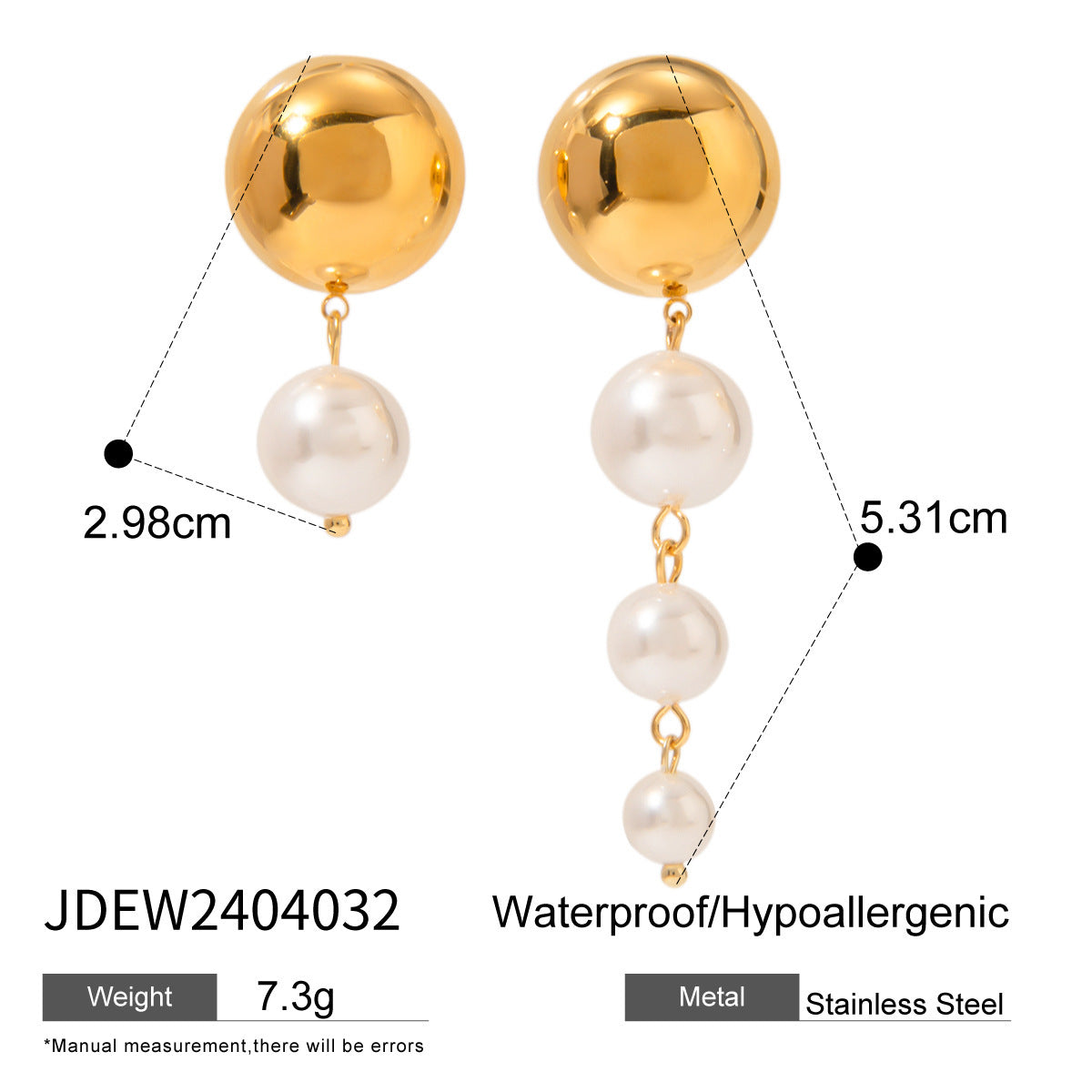 High-grade Ins Titanium Steel Earrings 18K Gold Plated