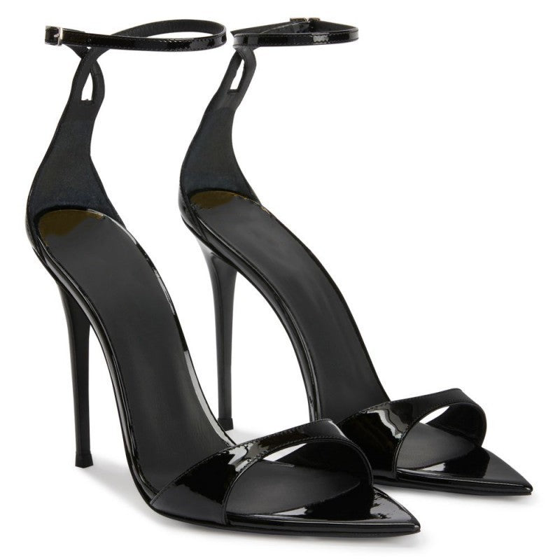 Pointed Toe Open Toe Buckle Stiletto Sandals