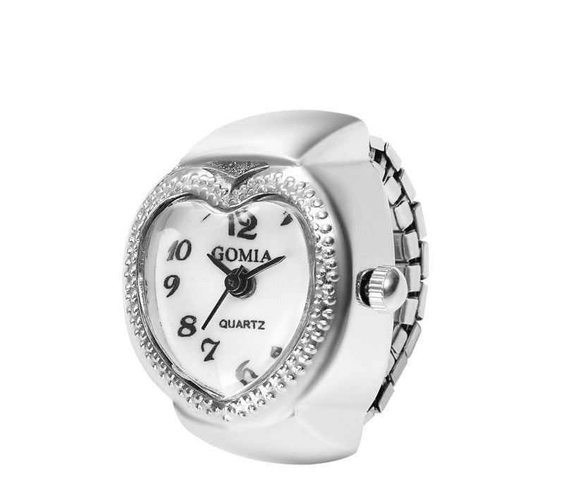 Rivet Peach Heart Retro Octagonal Ring Watch
