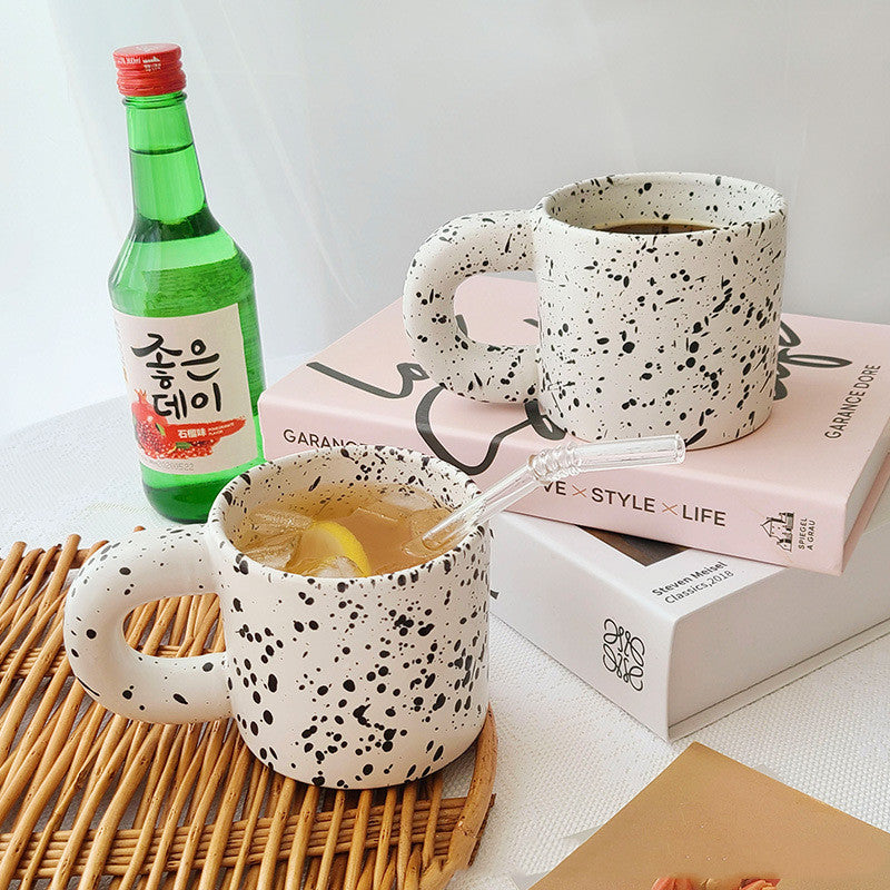 Polka Dot Splashed Ink Nordic Ceramic Mug