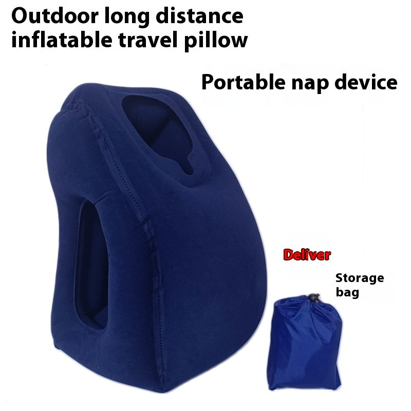 Portable Travel Inflatable Pillow Long Distance Ride Neck Pillow