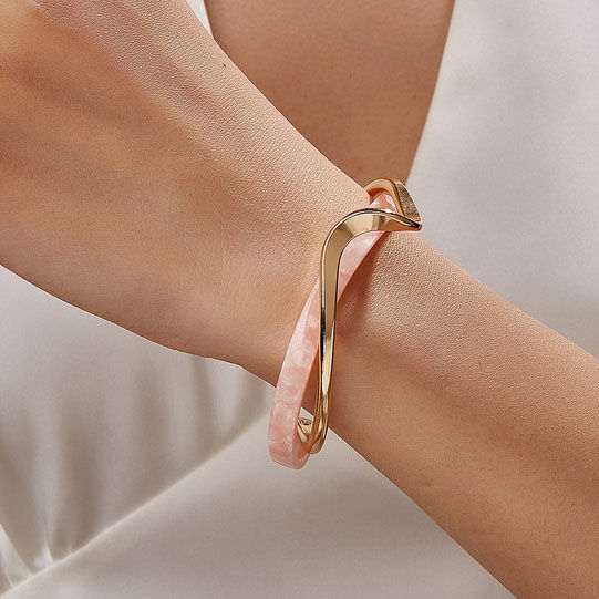 Metal White Shellfish Plate Bracelet For Women Opening Adjustable 2 Layers Desig