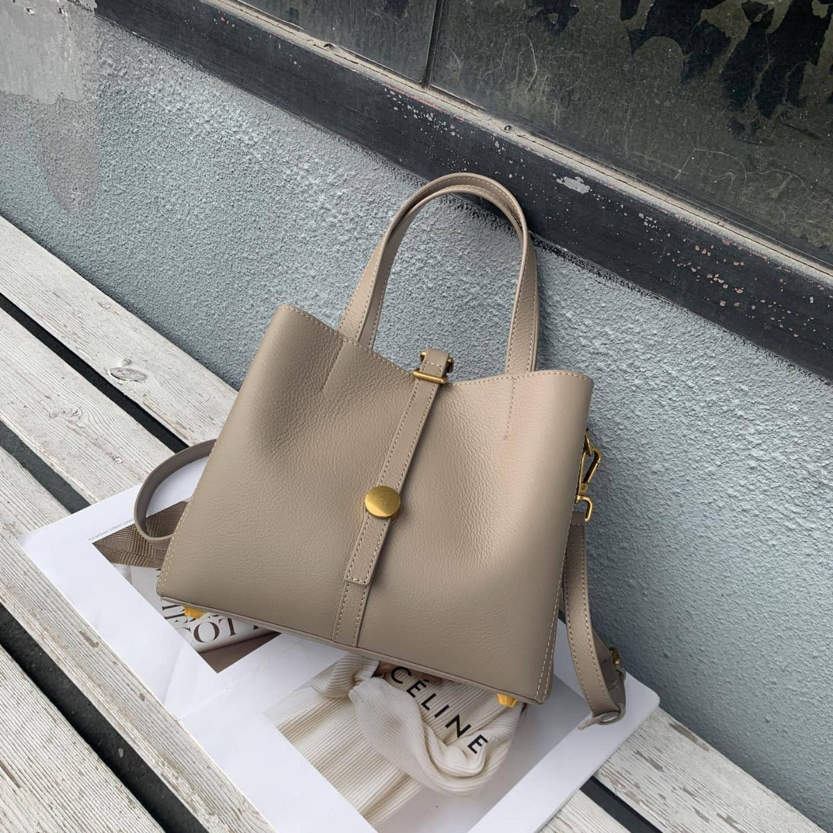 First Layer Rindsleder Tote Echtes Leder Damen