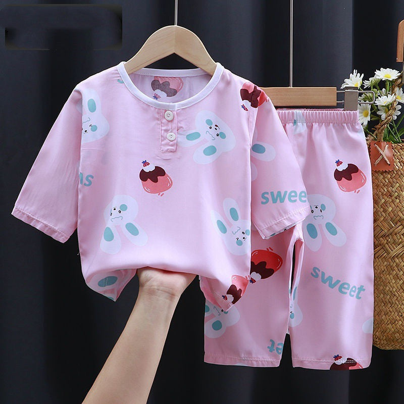 Summer Cotton Silk Baby 2 Piece Clothes