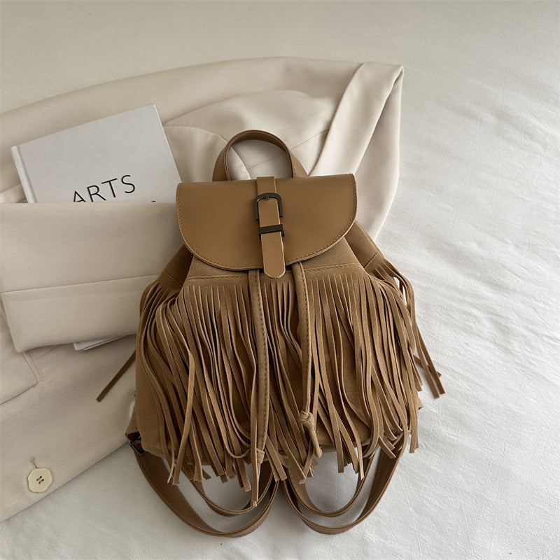 Retro Bohemian Style Tassel Backpack Bag For Women