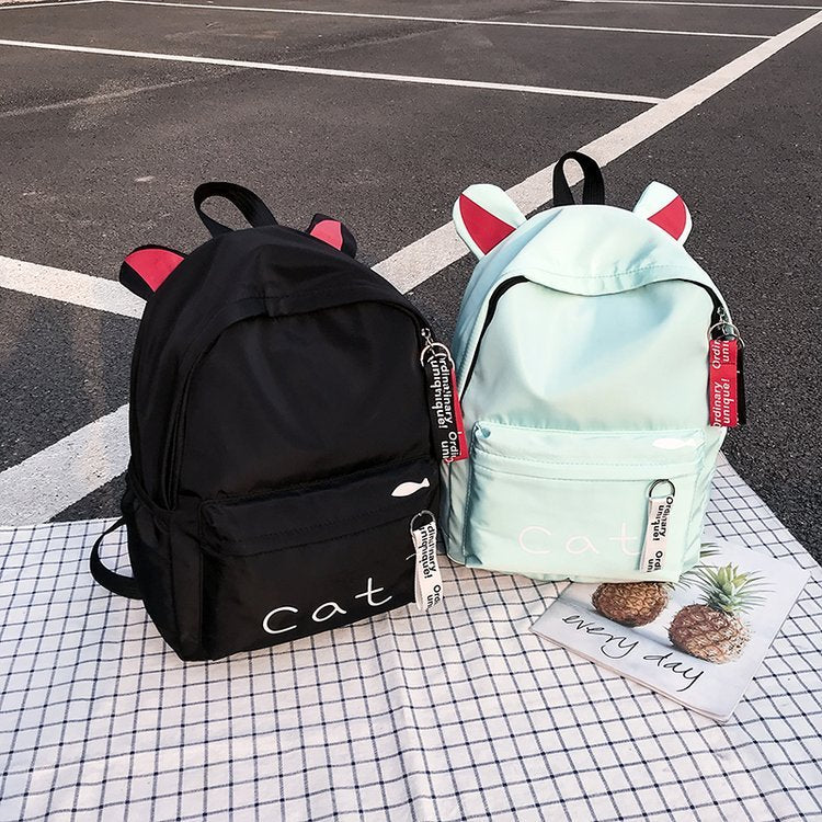 Waterproof nylon big ears backpack new cartoon cute embroidered leisure backpack junior high school bag