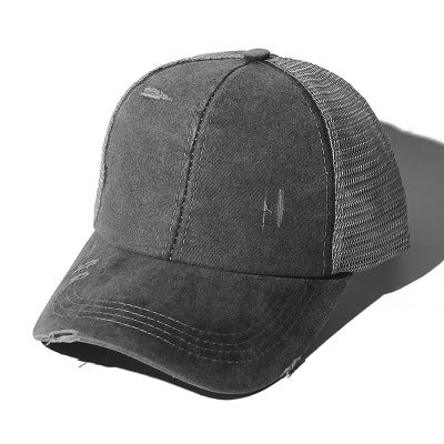 Ponytail Baseball Cap Cross Hole Opening