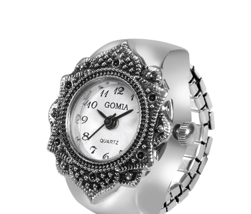 Rivet Peach Heart Retro Octagonal Ring Watch