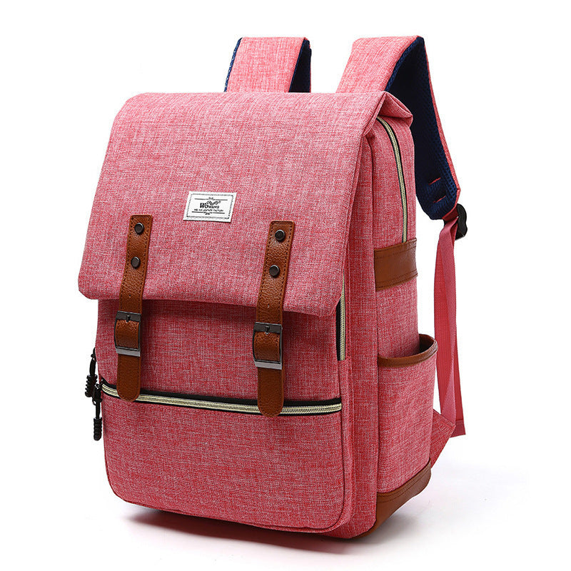 Vintage men women canvas backpack laptop backpack with USB charging fashion travel