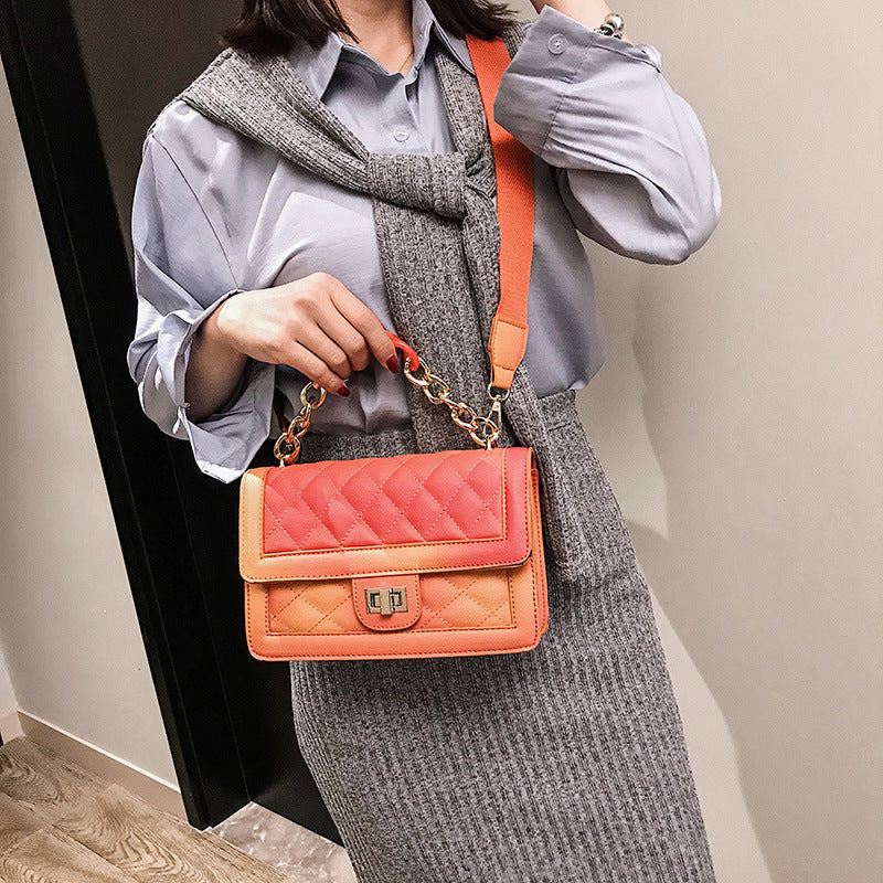 Small fragrance rhombic retro handbags gradient chain shoulder bag