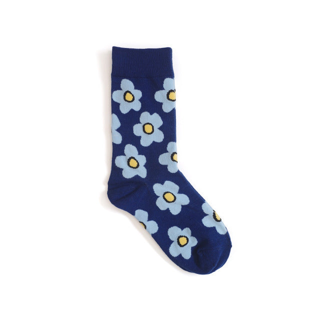Cute cartoon flower socks cotton