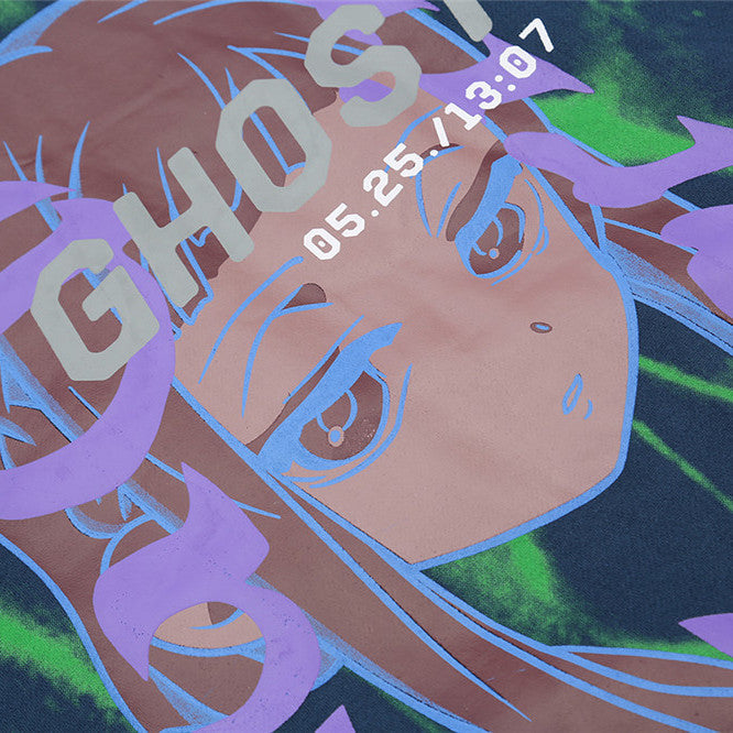 Cartoon Print velvet Sweater Street Trend Hoodie