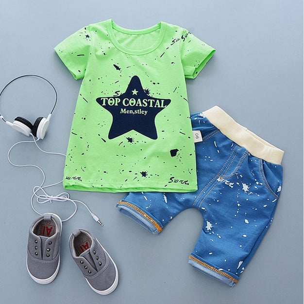summer baby boys 2 Piece outfits sports