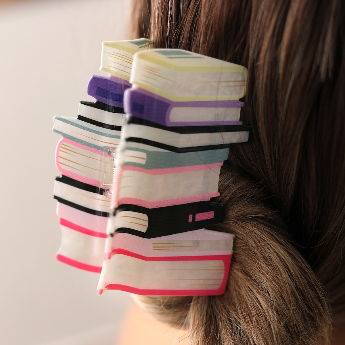 Women's Niche Acrylic Book Hair Claw Clip