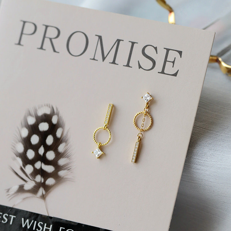 18K gold-covered geometric earrings