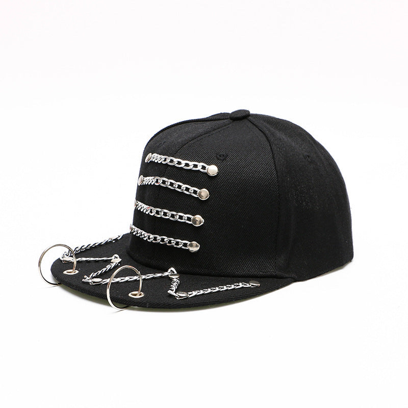 Hip-hop trend ring hoop pin rivet flat along hat